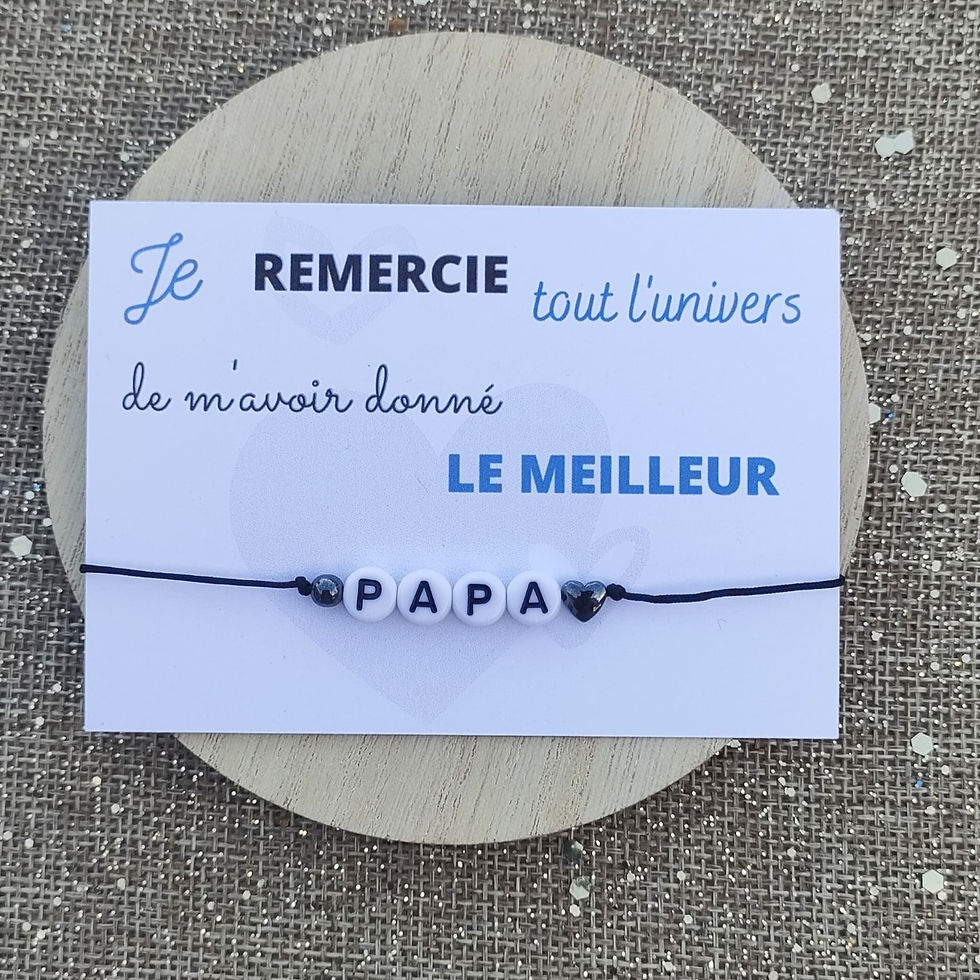 Miniature : Bracelet PAPA <3 avec son message à choisir