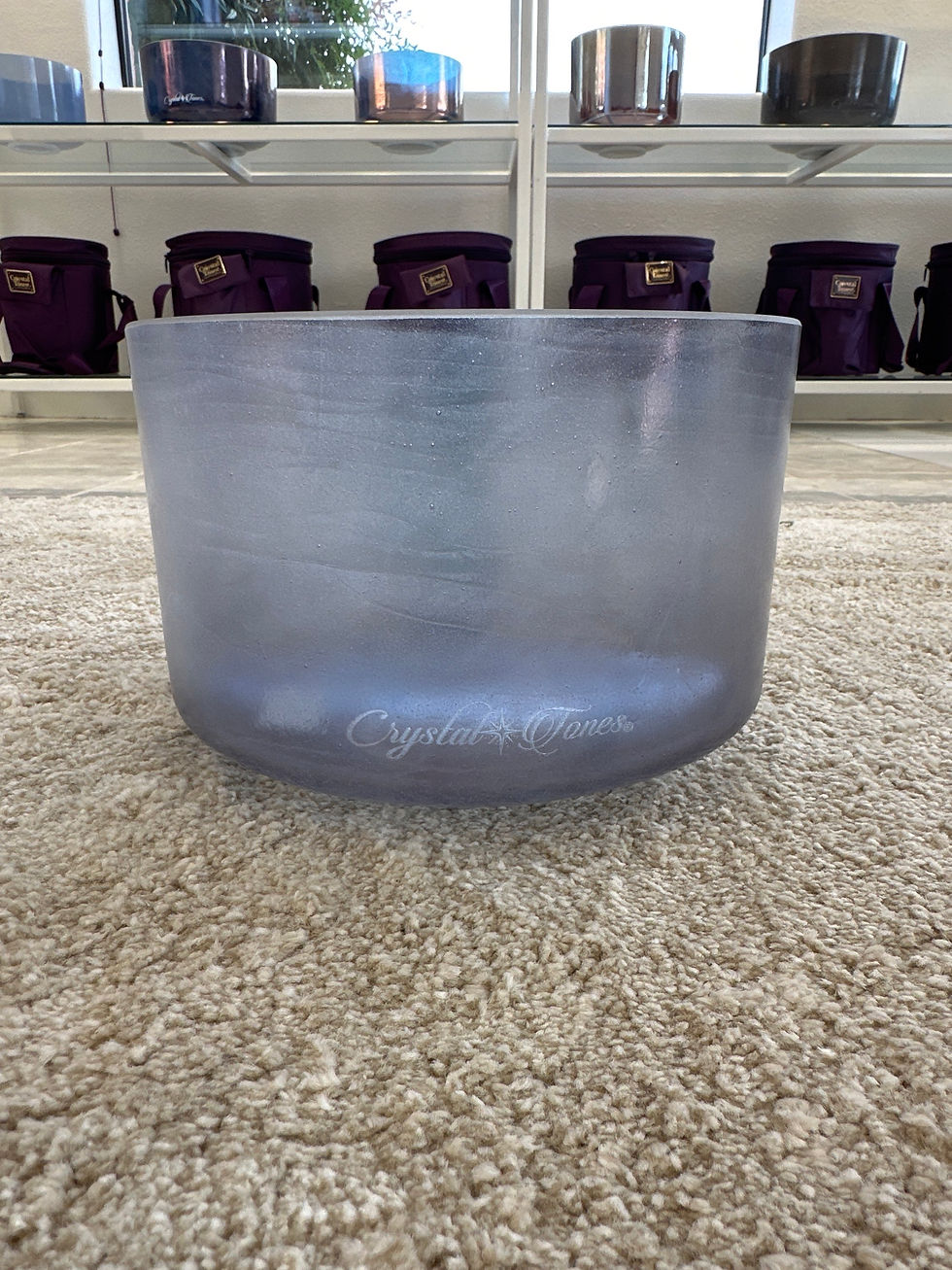Thumbnail: 9" D-5 Sacred Feminine Kudaka Island Salt, Violet Aura Gold Bowl (134472)