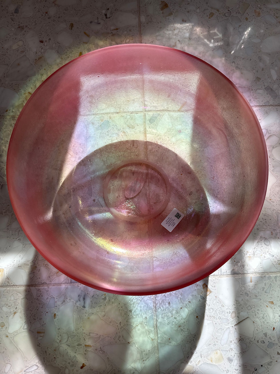 Thumbnail: 12". F+20 Morganite, Platinum Frosted Rim Inside (146557)