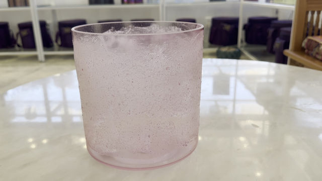 Thumbnail: 8" G+15 Lemurian Seed, Pink Aura Gold Bowl (133871)