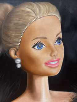 Barbie oil painting by the artist Viktoria SG