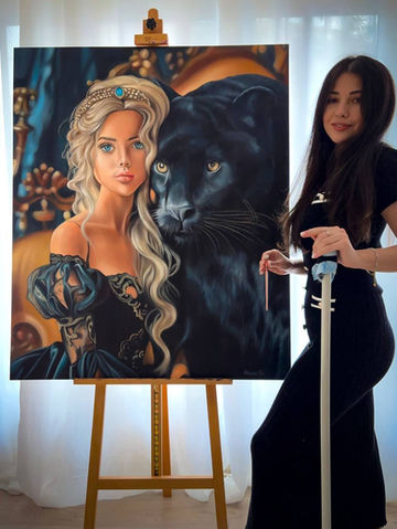 Barbie oil painting by the artist Viktoria SG