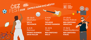 ČEZfest 2026: Tři dny plné hudby, sportu a letního kina v šesti městech