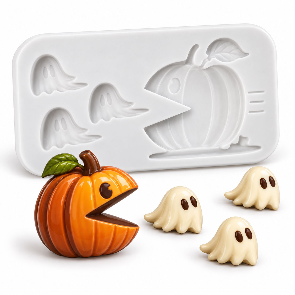 Mini Pac-Man Pumpkin & Ghost Silicone Mold