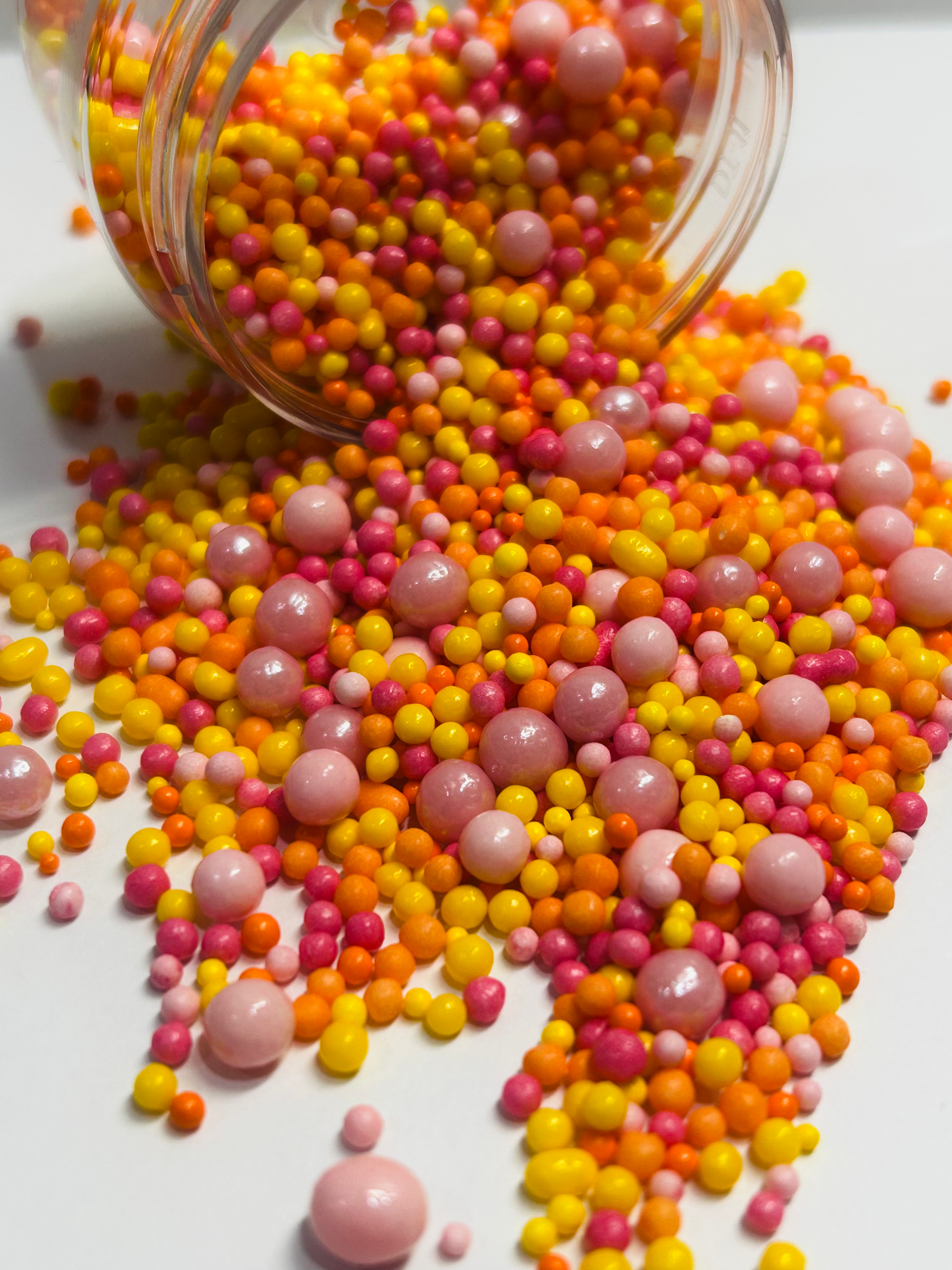 Pink and Orange Sunshine Pearls Mix