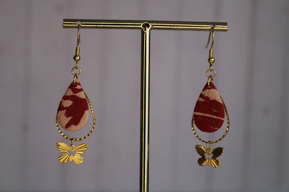 Goutte eau papillon terracotta