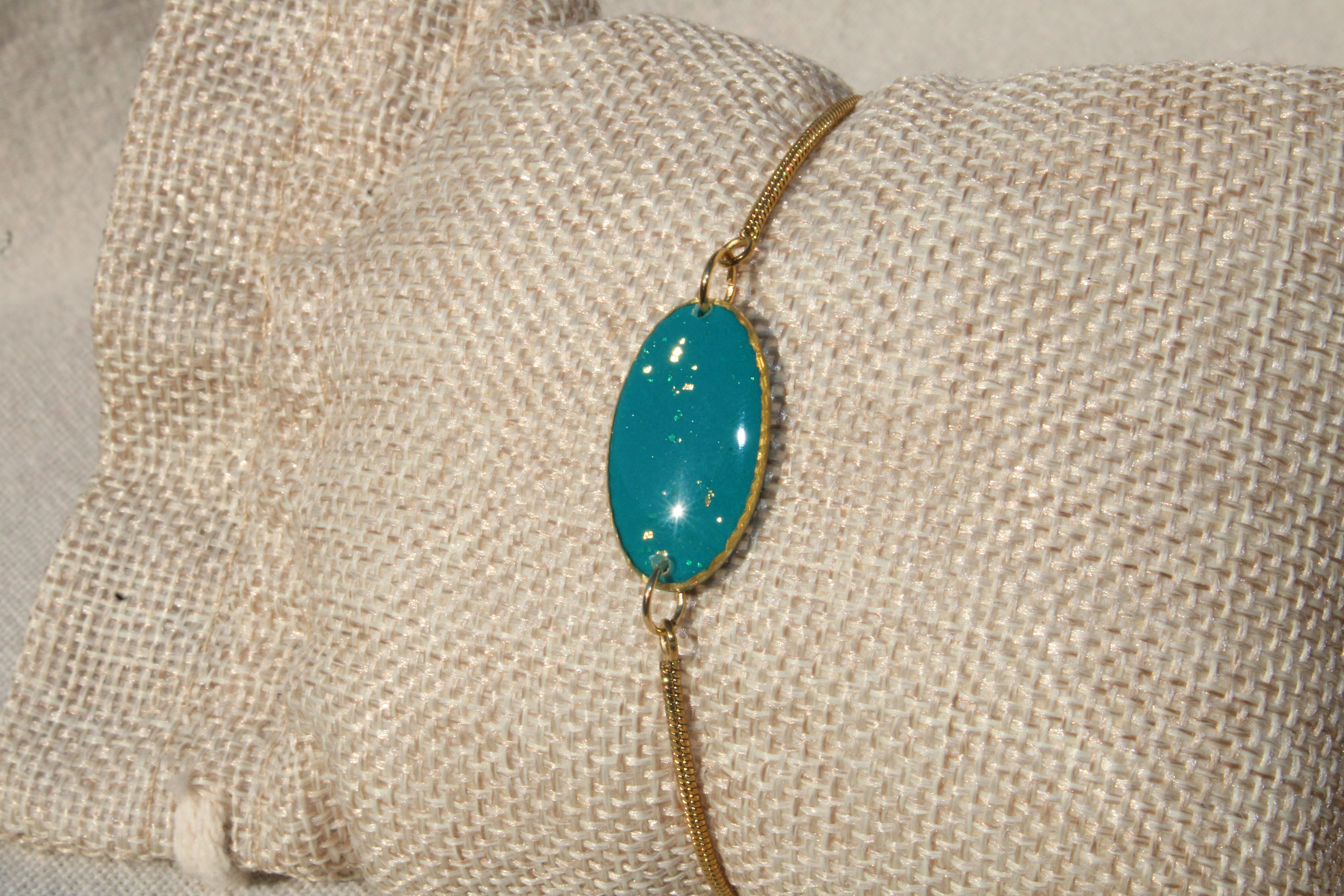 Petit bracelet vert or