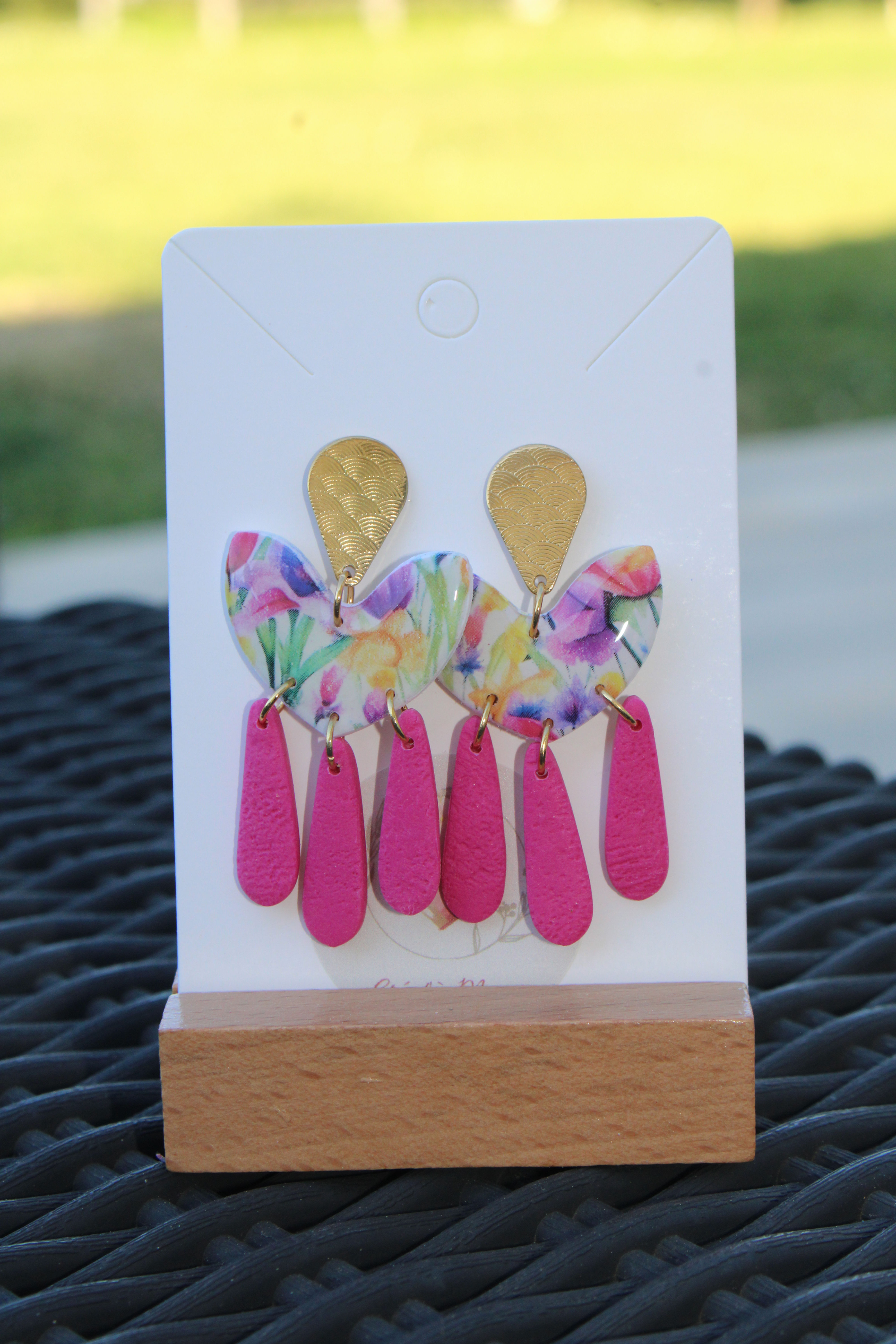 3 bandes fushia fleurie