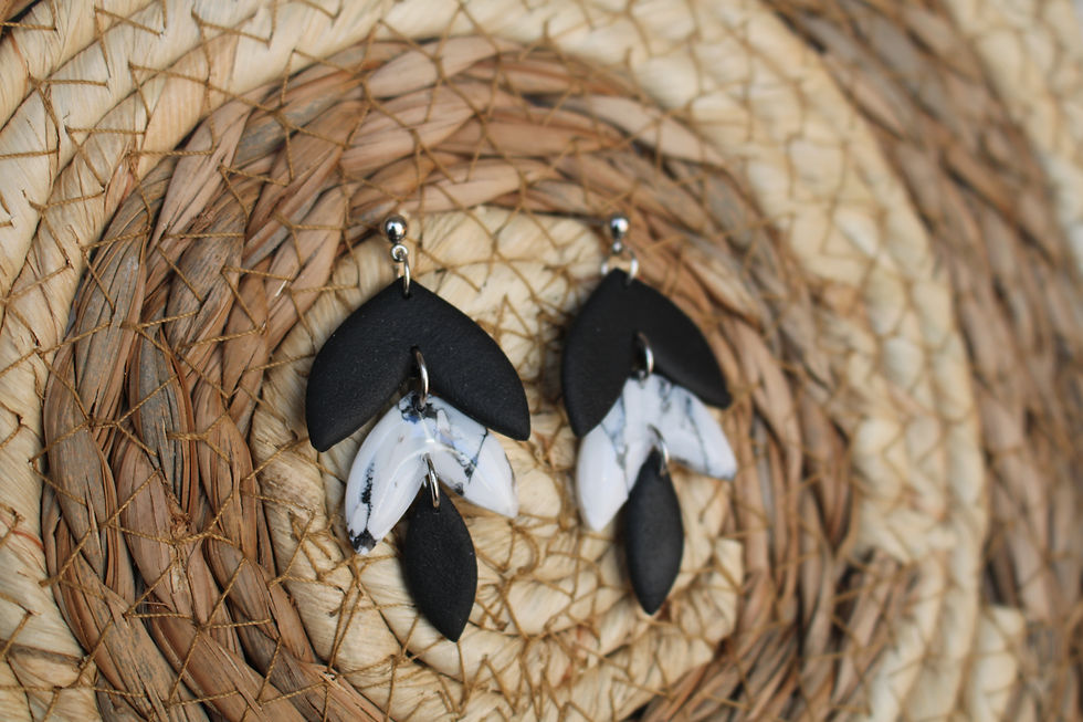 Larmes noir blanc marbré