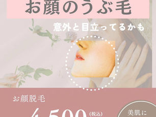 お顔のうぶ毛意外と目立っているかも