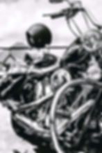 black and white Harley