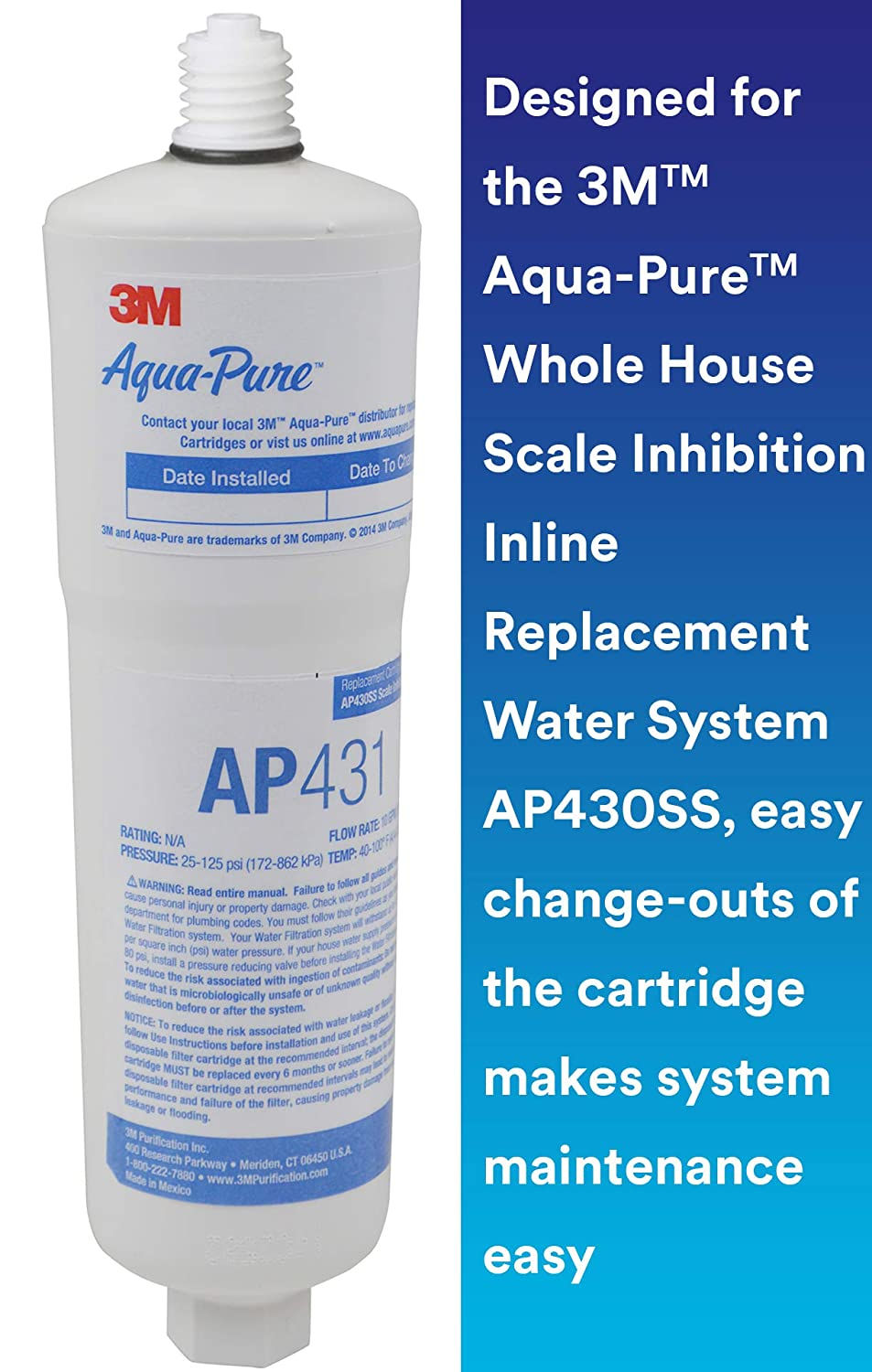 Thumbnail: 3M Aqua-Pure Whole House Scale Inhibition Inline Water System AP430SS, Helps Pre