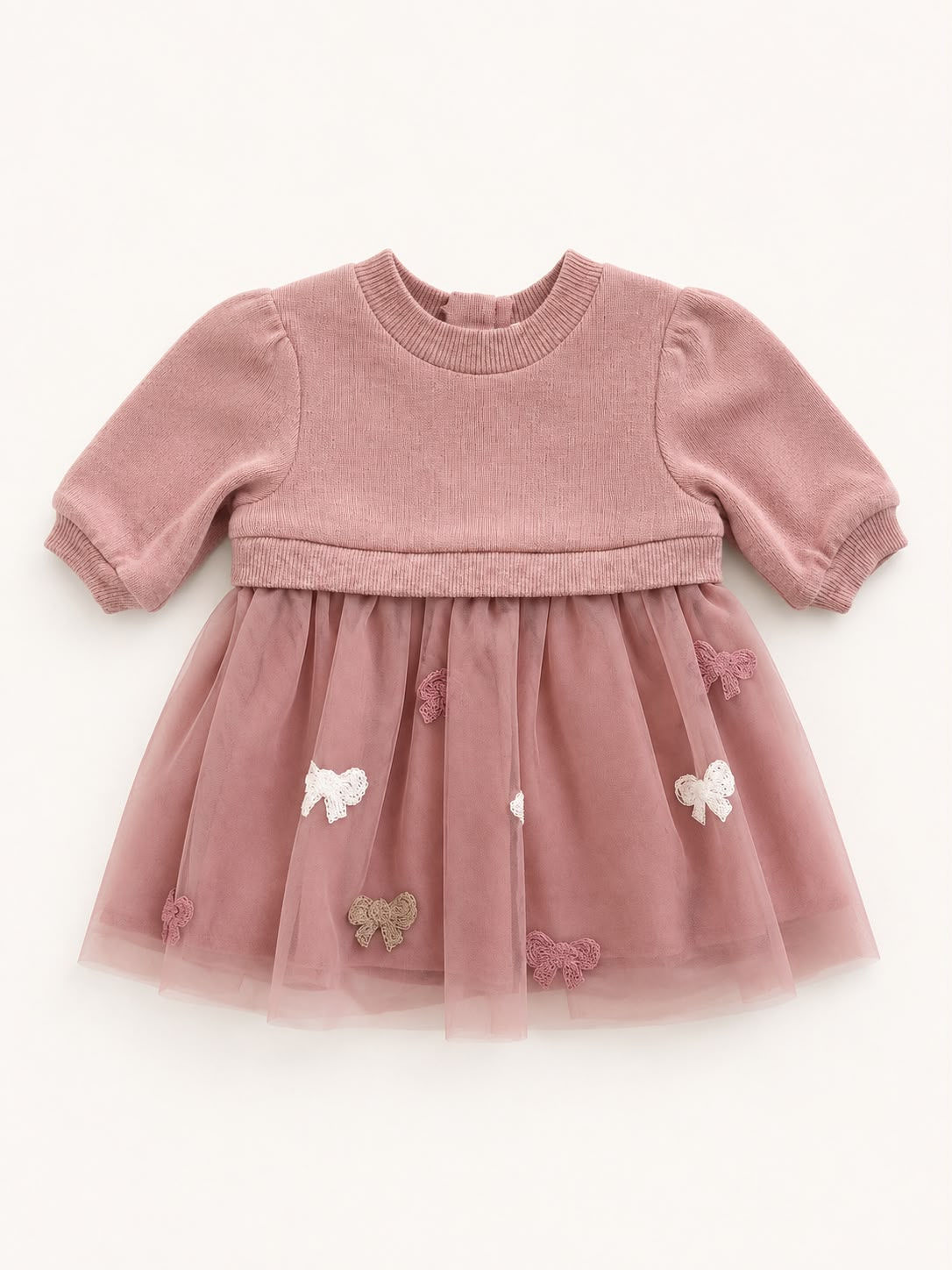 Vestido rosa moños