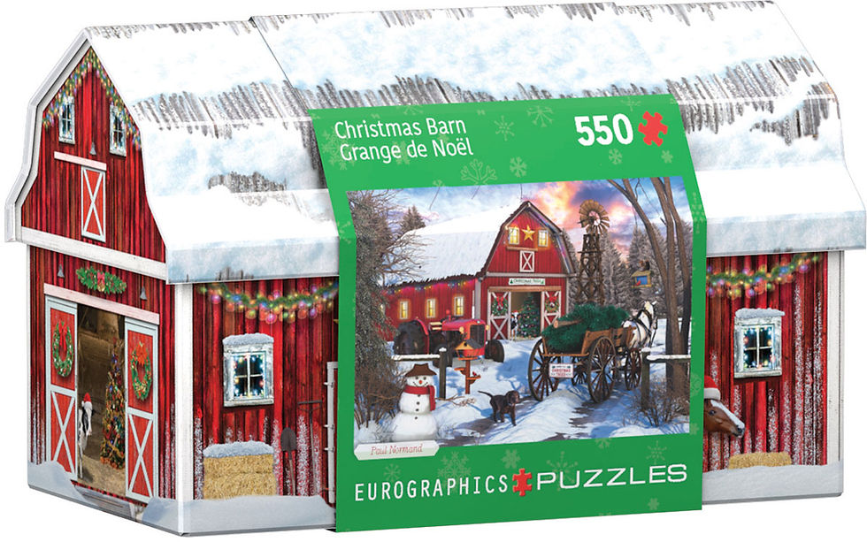 Puzzle - Christmas Barn Tin