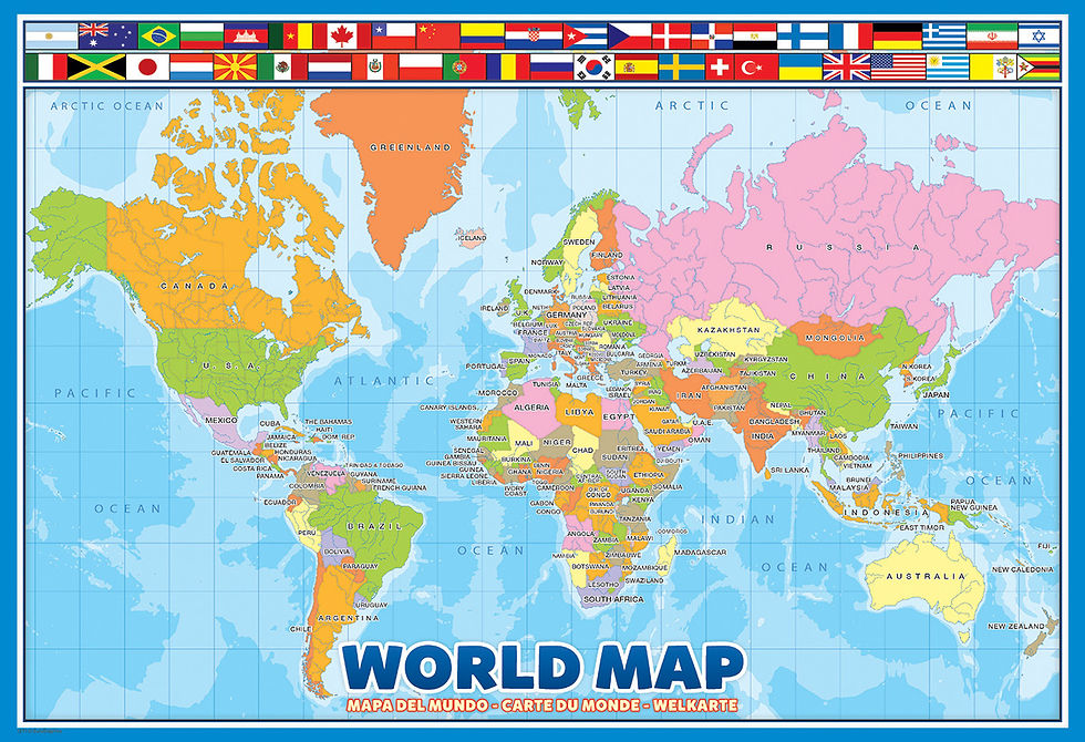 Thumbnail: Puzzle - 100 Piece - Modern World Map