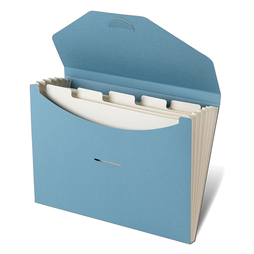 Thumbnail: 6 Pockets Expanding File Folder Plastic-Free Document Folder