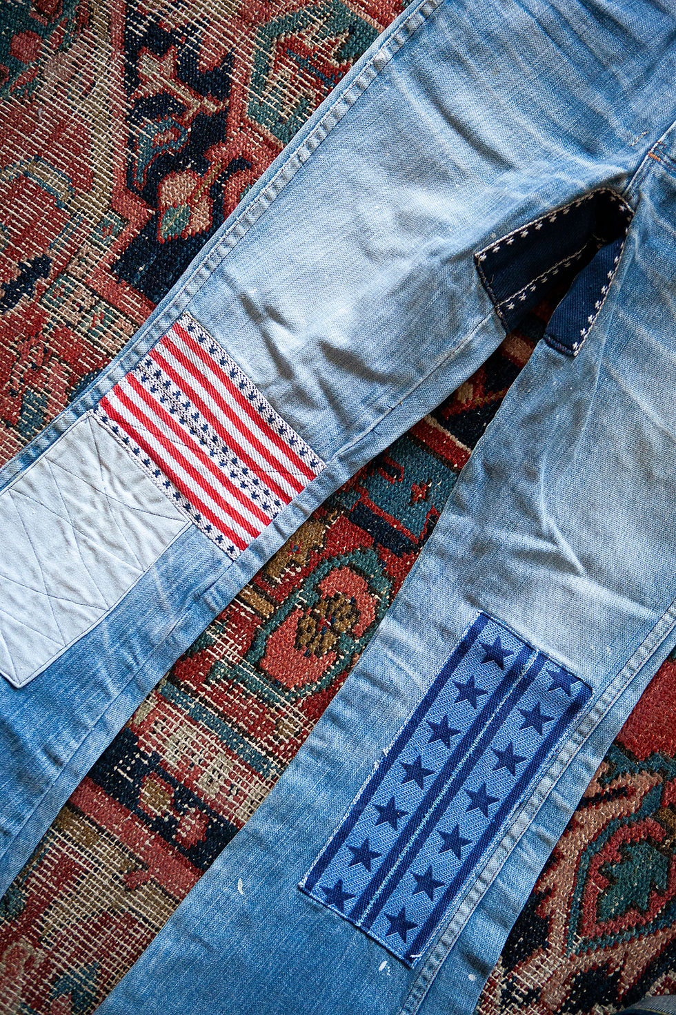 Thumbnail: 1970's Wrangler Patchwork Flare Jeans