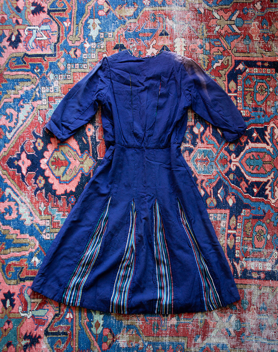 Thumbnail: 1940's Rainbow Gabardine Dress