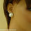 Thumbnail: 14k yellow gold 22mm white blister mabe pearl bezel omega french back earrings