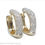 Thumbnail: 14k yellow gold .70 carat micro pave diamond square huggie hoops hoop earrings