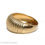 Thumbnail: 14k solid yellow gold ribbed dome 10mm wide band ribbon size 7 ring italy 5.5 gr