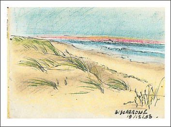 paysage au pastel sec plage