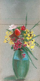 dessin pastel sec VASE