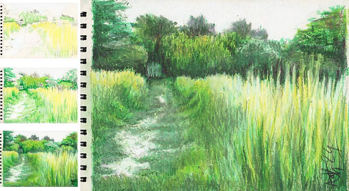paysage au pastel huile RHUYS