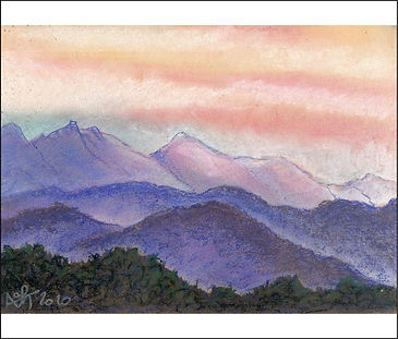 paysage pastel sec montagnes