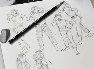 Quelques personnages en exemple créés à l'atelier
