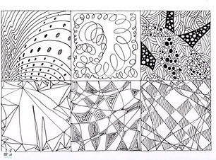 Une page zentangle obtenue en cours