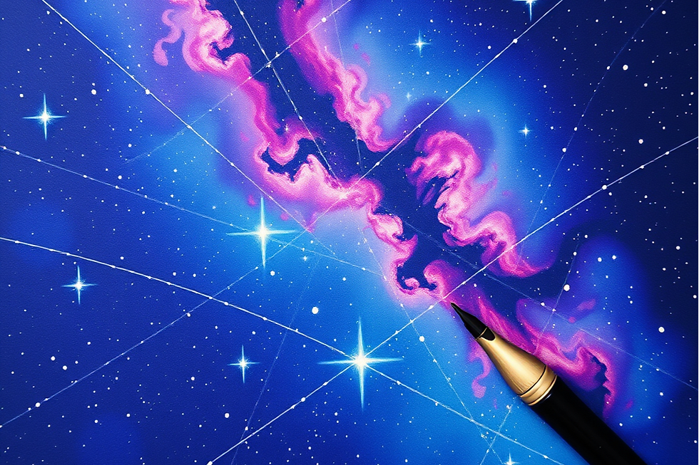 a brightly coloured night sky with a calligraphy pen connecting the stars_edited.png