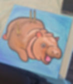 A painting of Moo Deng (by Michele)