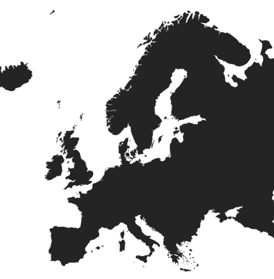 Map of UK and Europe