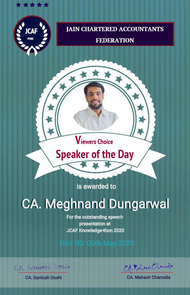 Meghnand being speaker of the day as voted by viewers