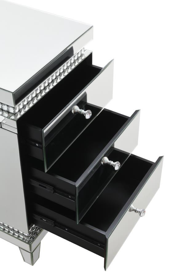 Thumbnail: 6-Drawer Mirrored Vanity With Glass Top Silver