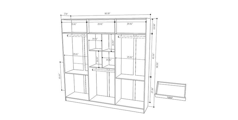 Thumbnail: Freestanding Wardrobe in White Gloss