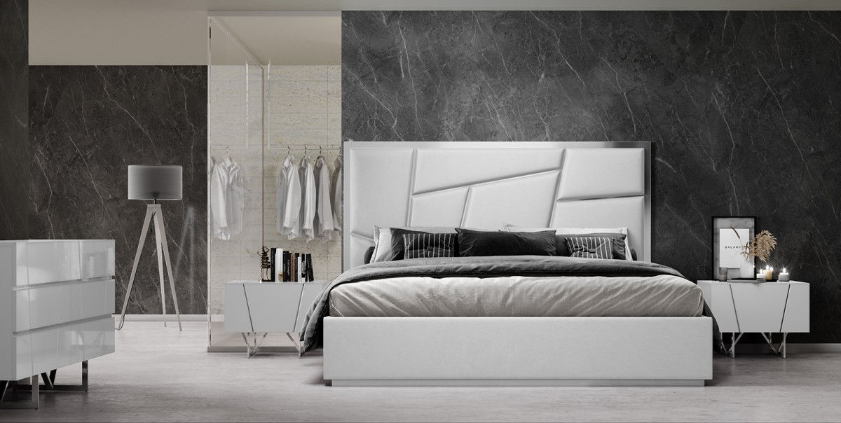 White Bonded Leather Bed