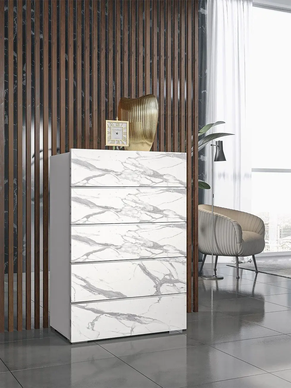 Thumbnail: White & Gray Bedroom Set
