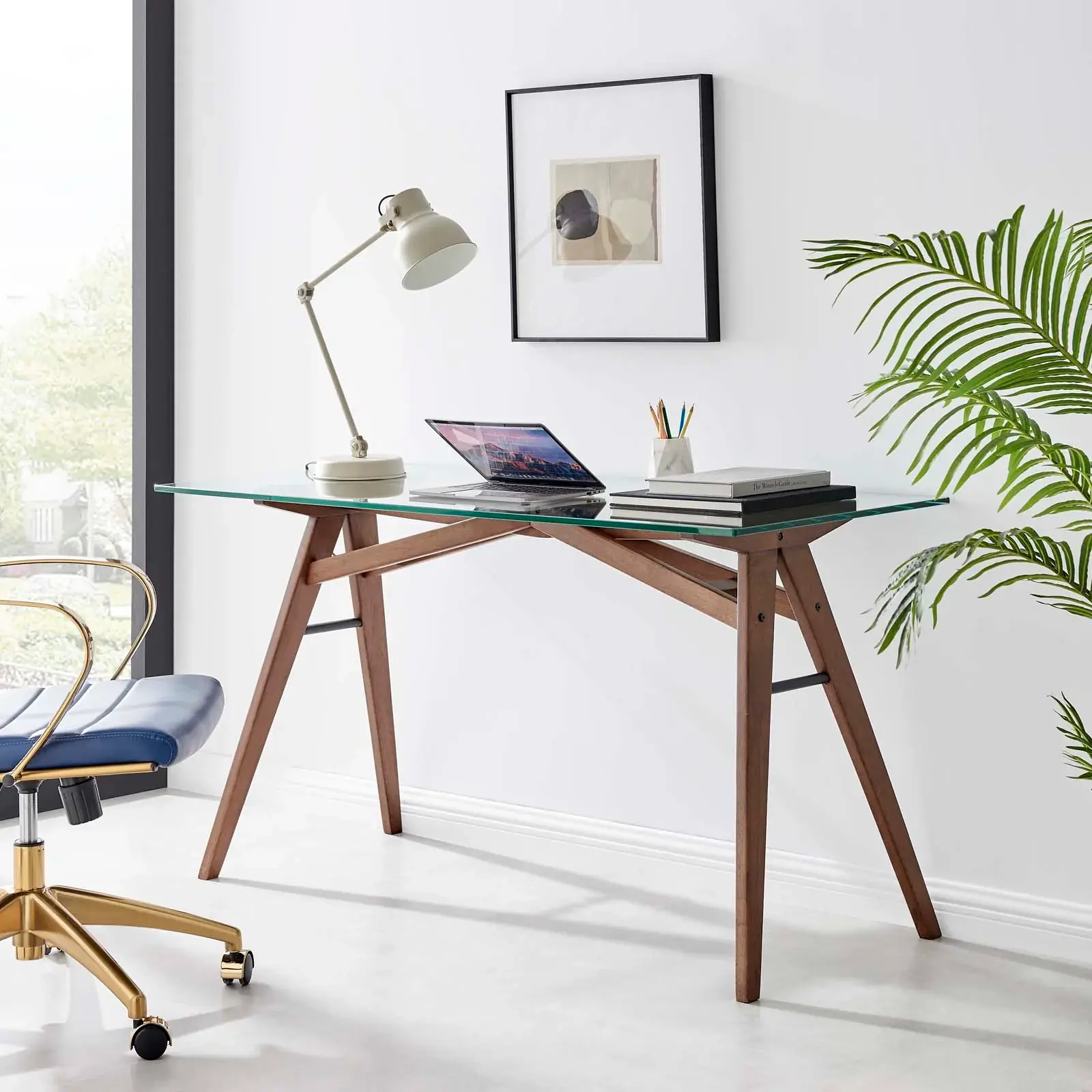 Glass Top Office Desk