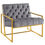 Thumbnail: Gold Stainless Steel Performance Velvet Accent Chair