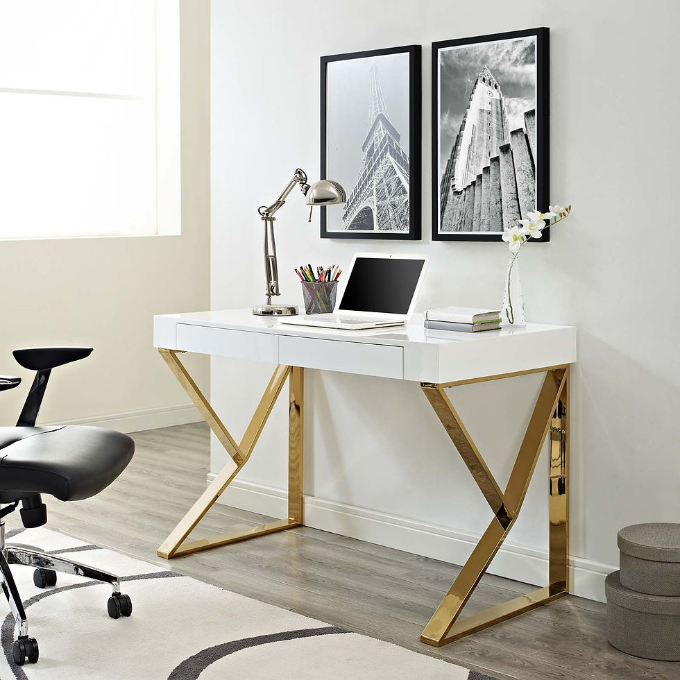 Desk in White Gold