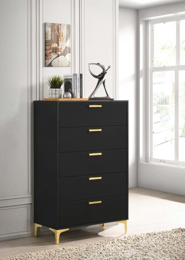 Thumbnail: Black & Gold Bedroom Set