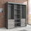 Thumbnail: 3 Door Modern 71" Wardrobe with Mirror