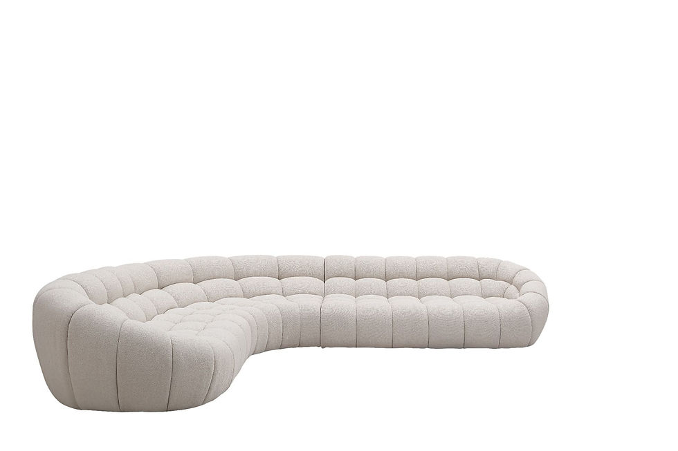 Thumbnail: Beige Curved Sectional Sofa