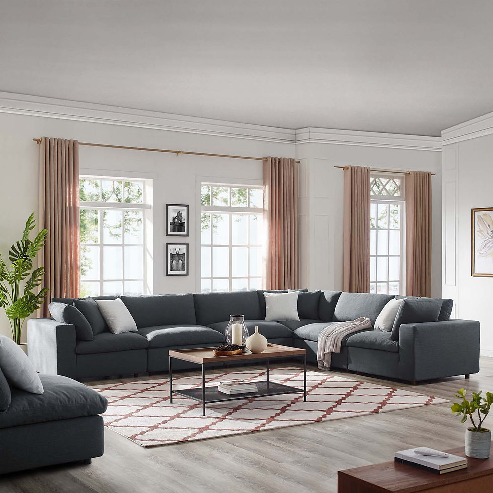 Down Filled Overstuffed 6 Piece Sectional Sofa Set