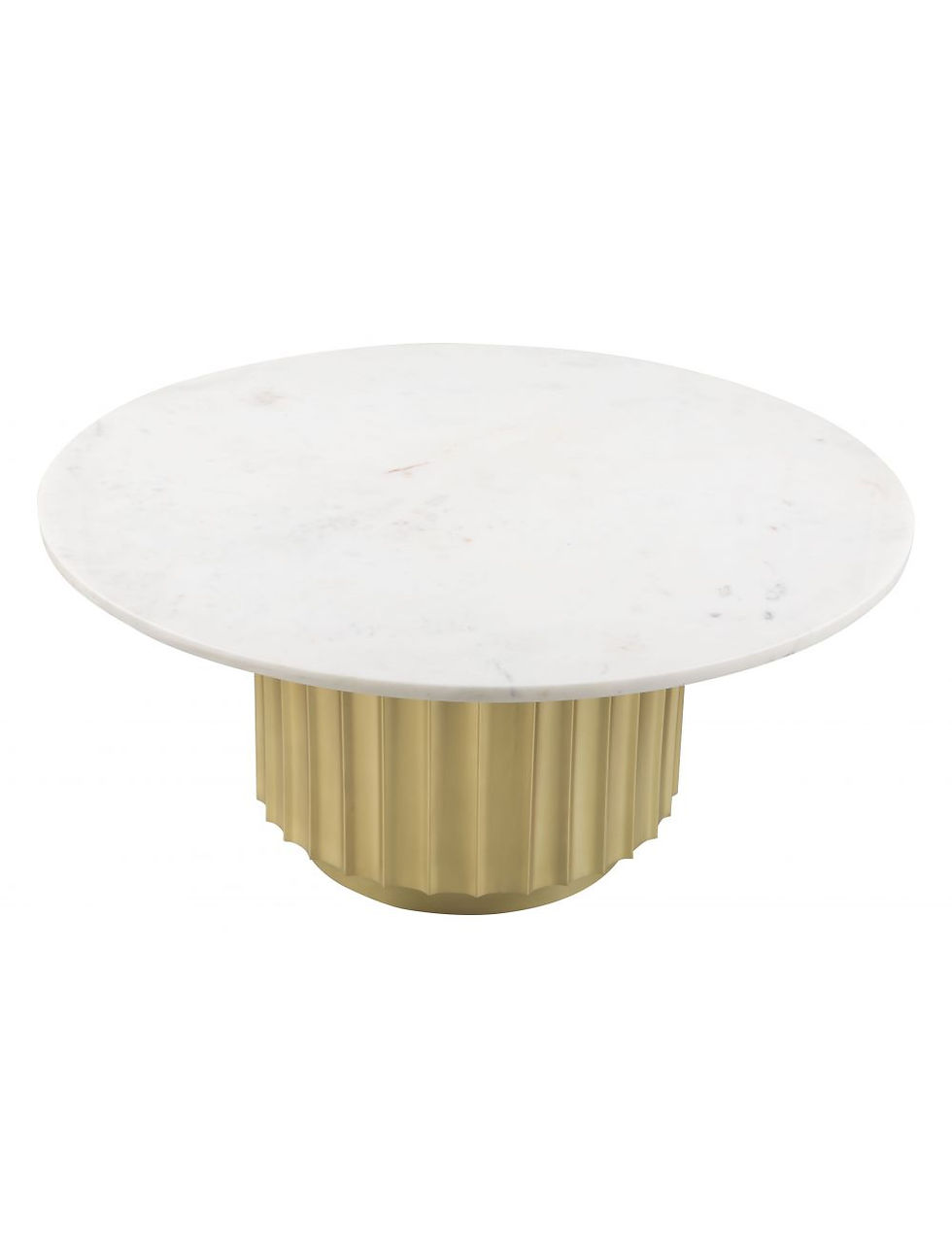 Thumbnail: White Marble and Gold Coffee Table
