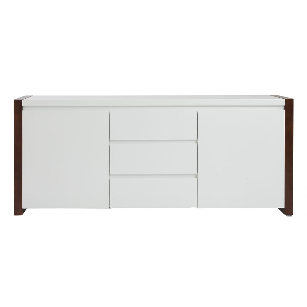 Thumbnail: Matte White & Dark Walnut Buffet