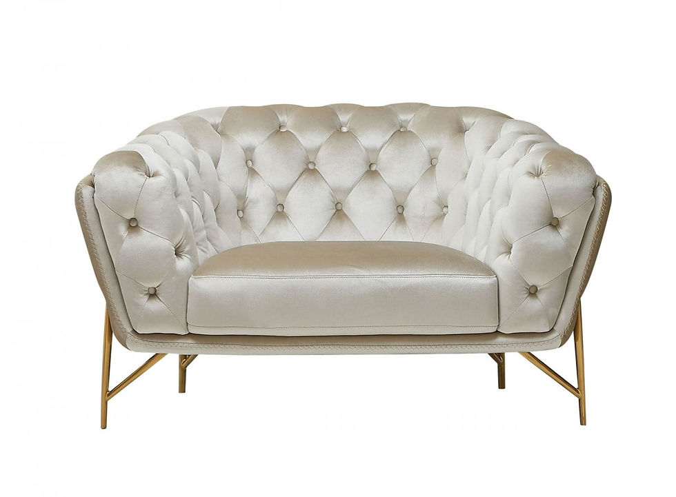 Thumbnail: Beige Velvet Sofa Set