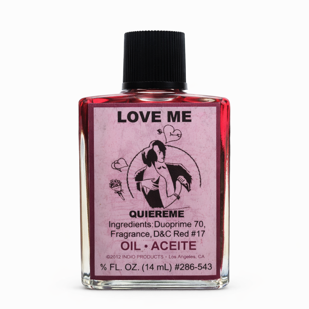 Love Me spiritual oil for attraction, romance, and love rituals in 1/2 oz bottle